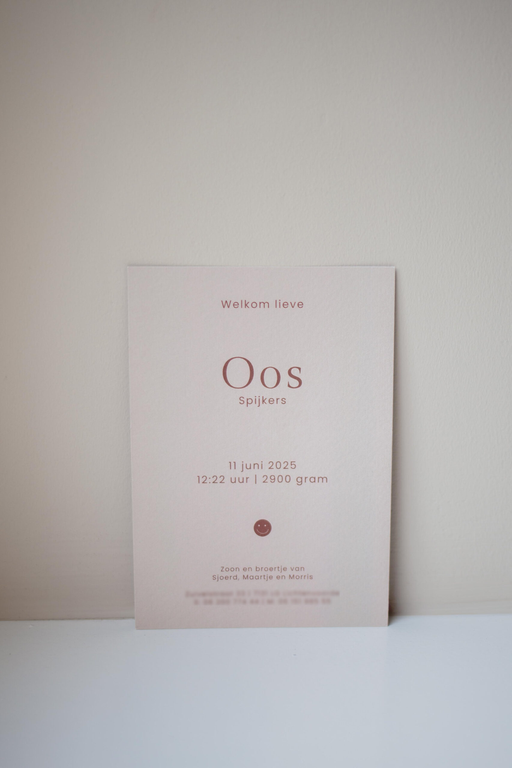 Geboortekaartje Oos © Carlijn Stortelder